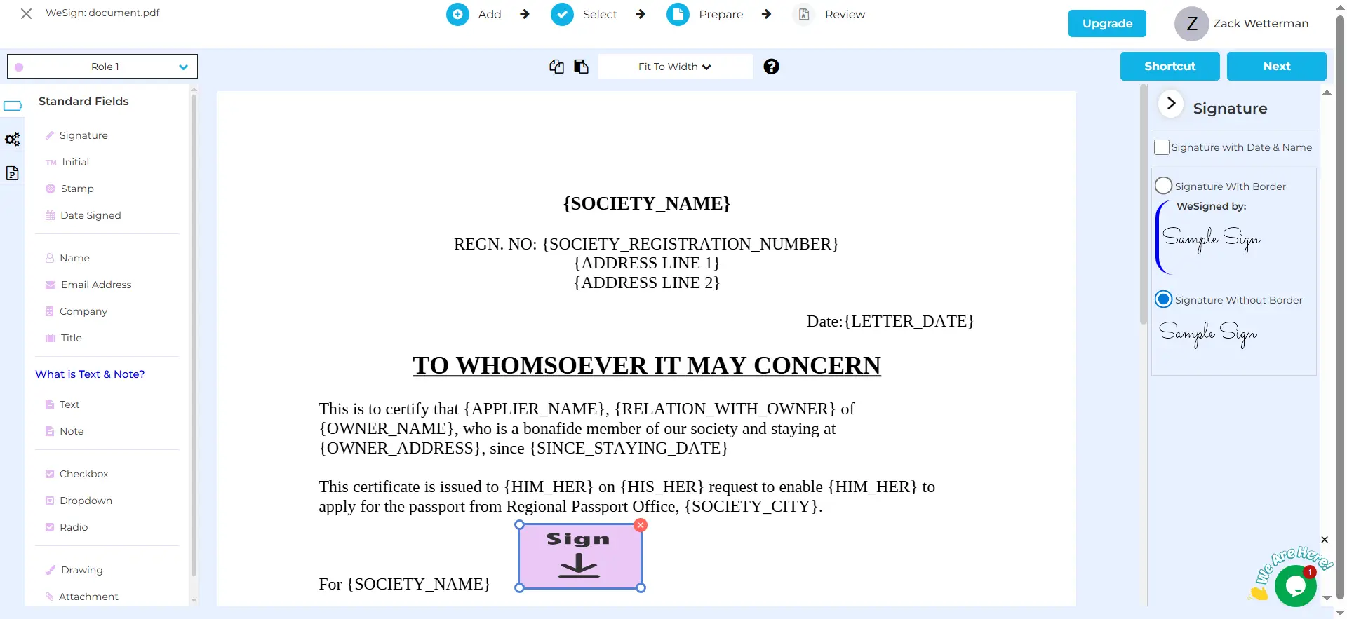 Document Fields